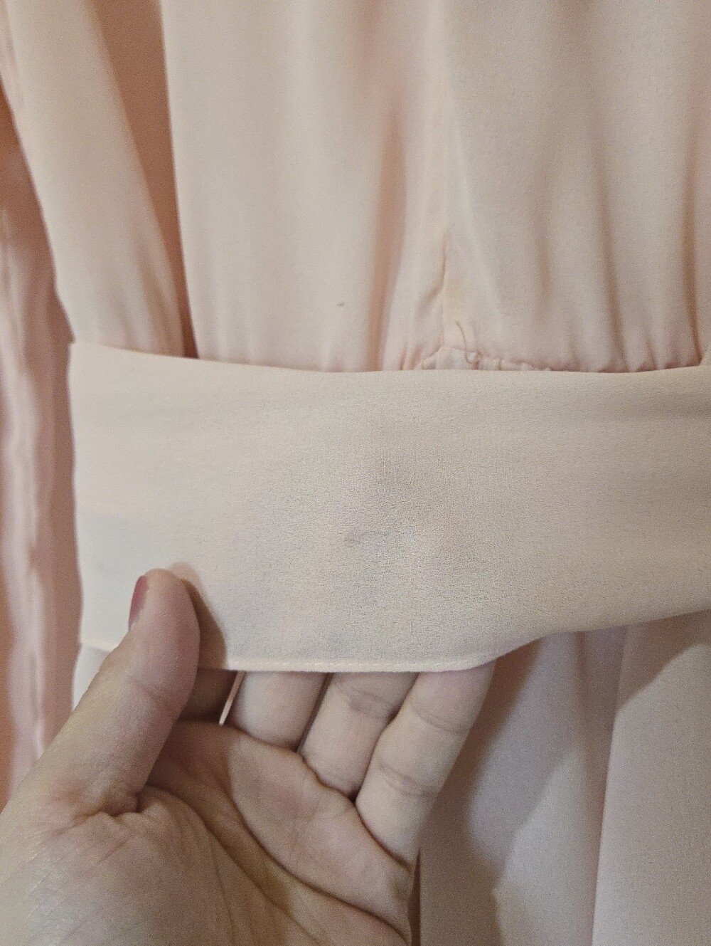 Vintage 1960s? Union Made Pink Ruffle Flower Front Tie-Waist Dress, SIZE S? - Picture 13 of 16